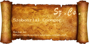 Szoboszlai Csongor névjegykártya
