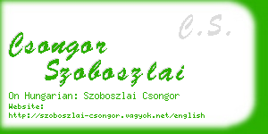 csongor szoboszlai business card